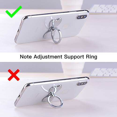 Pzoz Metal Cell Phone Finger Ring Stability Holder Back Stand Collapsible Hand Grip Knob Loop Car Mount Hook Kickstand 360 For Iphone Samsung Galaxy Mobile Cute Accessories (Silver) #TOP4