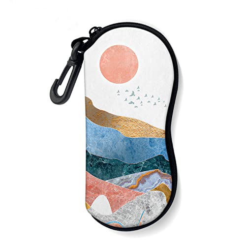 Image of Sunglasses Soft Case with Carabiner Ultra Light Neoprene Zipper Glasses Case