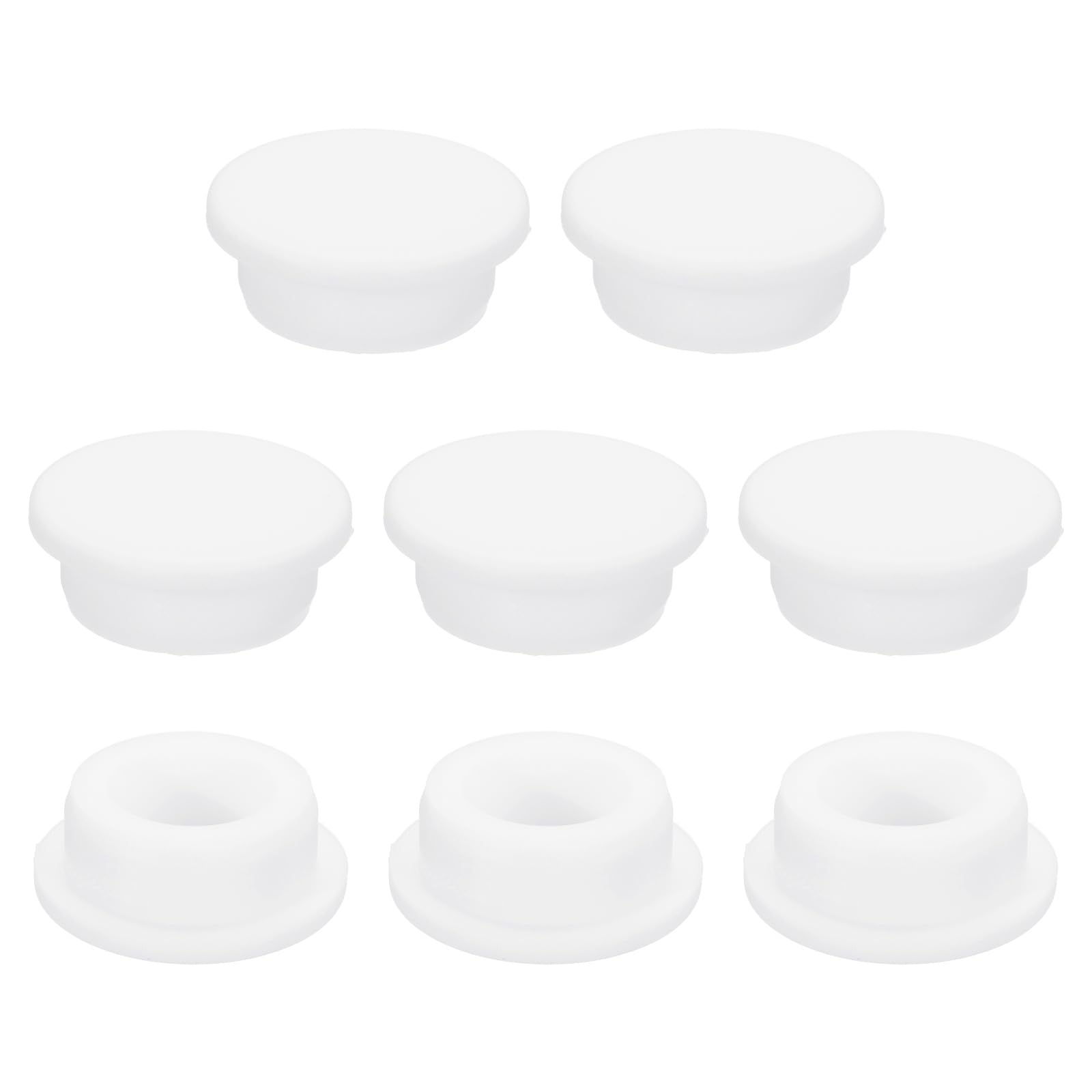 sourcing map 8Pcs Silicone Hole Plug 29mm, White High Temp T Type Rubber Stoppers for 27.8-28.8mm Hole, Waterproof Button Hole End Covers for Powder Coating, Sealing Plugs, Pipe Holes