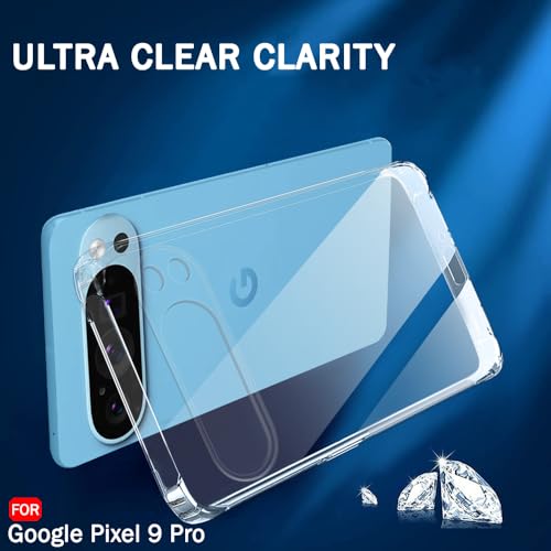Image of TheGiftKart Back Cover Soft Case for Google Pixel 9 Pro | Best Camera Protection | Inbuilt Dust Plugs & Anti-Slip Grip | Ultra Clear Slim Back Cover Case for Google Pixel 9 Pro (Silicone, Transparent)