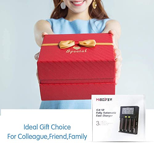 Schnellstes Akkuladegerät, MiBOXER 3A/Schacht Schnellladung Aufladbar AA AAA D 26650 18490 18350 18500 RCR123 Li-Ion/IMR/INR/ICR/NI-MH/NI-Cd, LCD-Display, Intelligente Temperaturregelung
