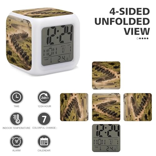 Reloj despertador sin cables con alarma de repetición para el hogar 4