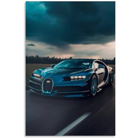 Bugatti Car Posters For Walls Super Car Poster Racing Car For Boy's Bedroom Morden Hyper Car Art Print Unframe-style 16x24inch(40x60cm) Cover