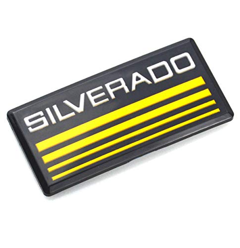 2Pcs Silverado Cab Emblem Badge Side Roof Pillar Decal Plate Replacement For Silverado Chevy 88-98 90 91 Suburban Tahoe C/K Series Blazer (Black/Gold) #TOP1