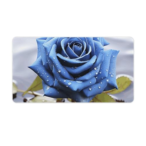 Tapis de souris de jeu romantique antidérapant grand format imprimé rose bleue