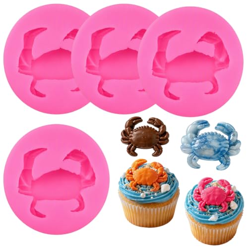 4Pcs Crab Silicone Molds for Resin Soap and Baking