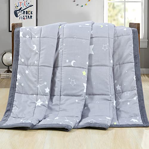 Haowaner Minky Toddler Weighted Blanket 3Lbs, Soft Baby Weighted Blanket For Toddler, Kids Weighted Blanket 3 Pounds, 3Lb Weighted Blanket For Toddler, Crib Weighted Baby Blanket For Child, Star #TOP1