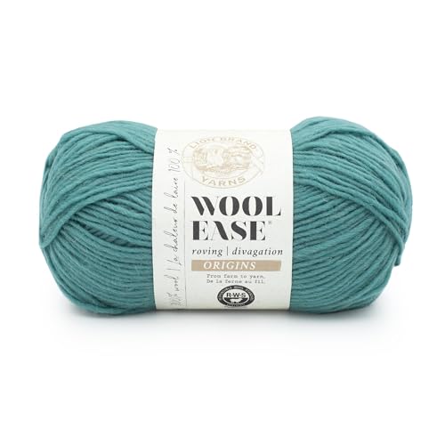 Image of Lion Brand Yarn, Wool-Ease Roving Origins Yarn, Aqua, Blue, 1 Pack