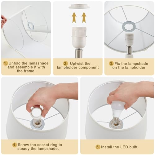 Gyrovu Table Lamp Set Of 2, 18.63 Inch Ceramic Table Lamp Classic Beside Lamps Nightstand Lamp Modern Table Lamp For Living Room thumb #5