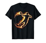 Jugador de Balonmano Lanzamiento en Fuego Fan Camiseta