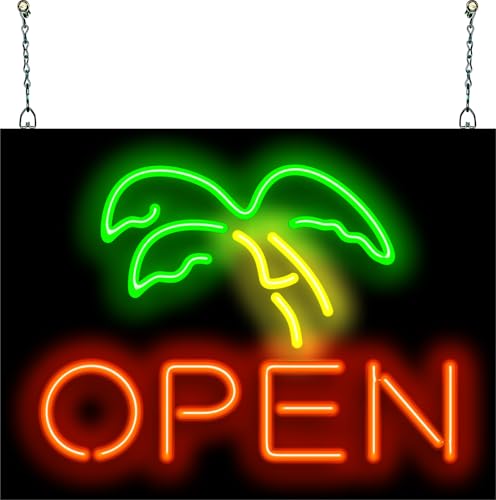 Palm Tree Open Neon Sign - Compact Size - 20"