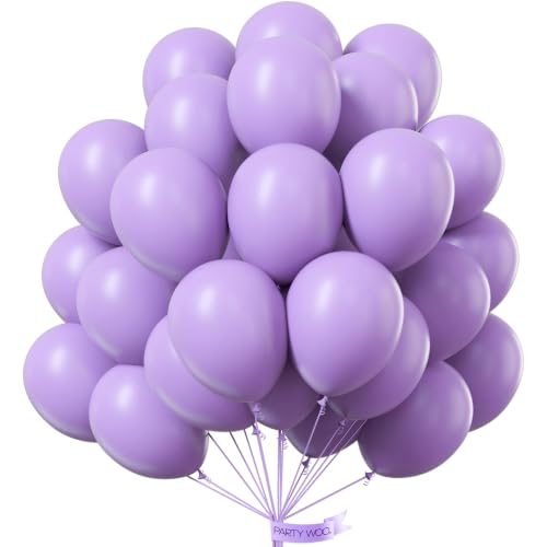 Image of PartyWoo Lavender Balloons 50pcs Light Purple Latex Helium Balloons 12 Inch