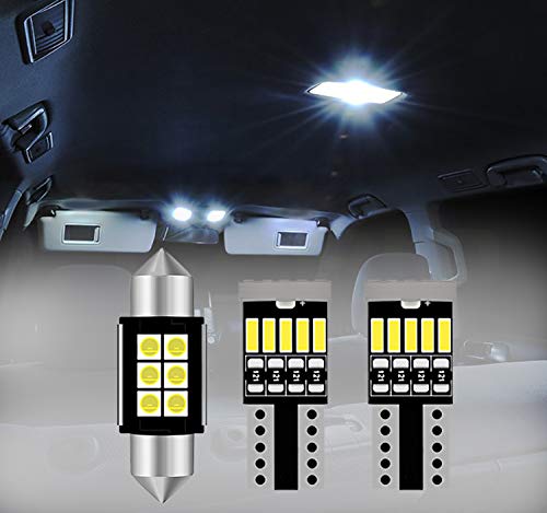 3pcs Super Bright White LED Interior Light Kit Package for 2016 2017 2018 2019 2022 2022 Toyota Tacoma Front and Rear Interior Upper Reading Lights LED Dome Lights