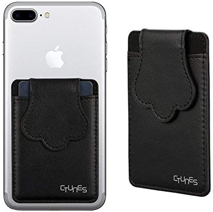 CTUNES Credit Card Holder for Back of Phone, Stick on Wallet ID Card Keeper Phone Pocket Pouch Flap for Most Smartphone, iPhone, Android, Samsung Galaxy - Black