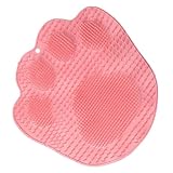 MILISTEN rutschfeste Duschmatte Fußmassagepad mit Saugnäpfen Fuß Rückenschrubber für Bad und Dusche Weiche Borsten Fördert Durchblutung und Fußpflege Rosa Badezimmermatte