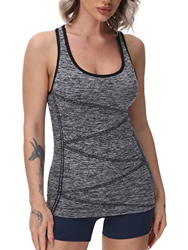 Disbest Yoga Tank Top, Women's Performance Stretchy Quick Dry Sports Workout Running Top Vest with Removable Pads3