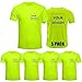 5 Pack Neon Yellow Safety Shirts Custom Logo Dry Fit Personalized Reflective Shirts Athletic Construction Activewear Design Print Shirts