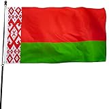 DANF Belarus Flag 3x5 Foot Polyester BELARUSIAN National Flags Polyester with Brass Grommets 3 X 5 Ft