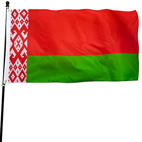 DANF Belarus Flag 3x5 Foot Polyester BELARUSIAN National Flags Polyester with Brass Grommets 3 X 5 Ft
