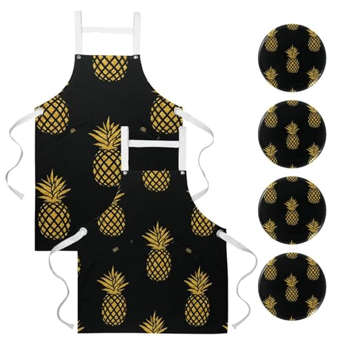 Tablier de cuisine pour pâtisserie et restaurant motif ananas