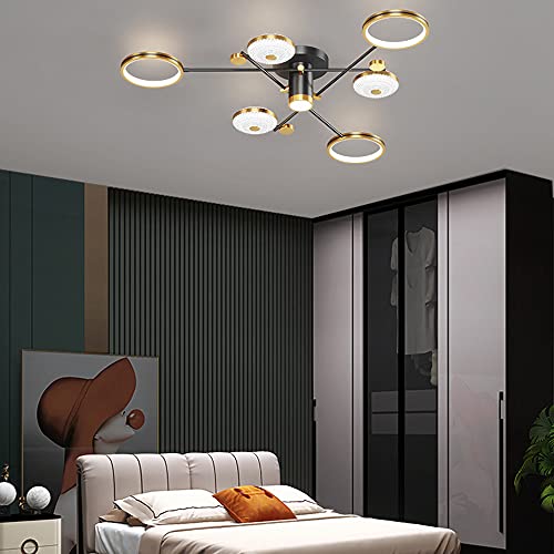 Plafonnier LED 8 têtes avec télécommande pour grand salon moderne