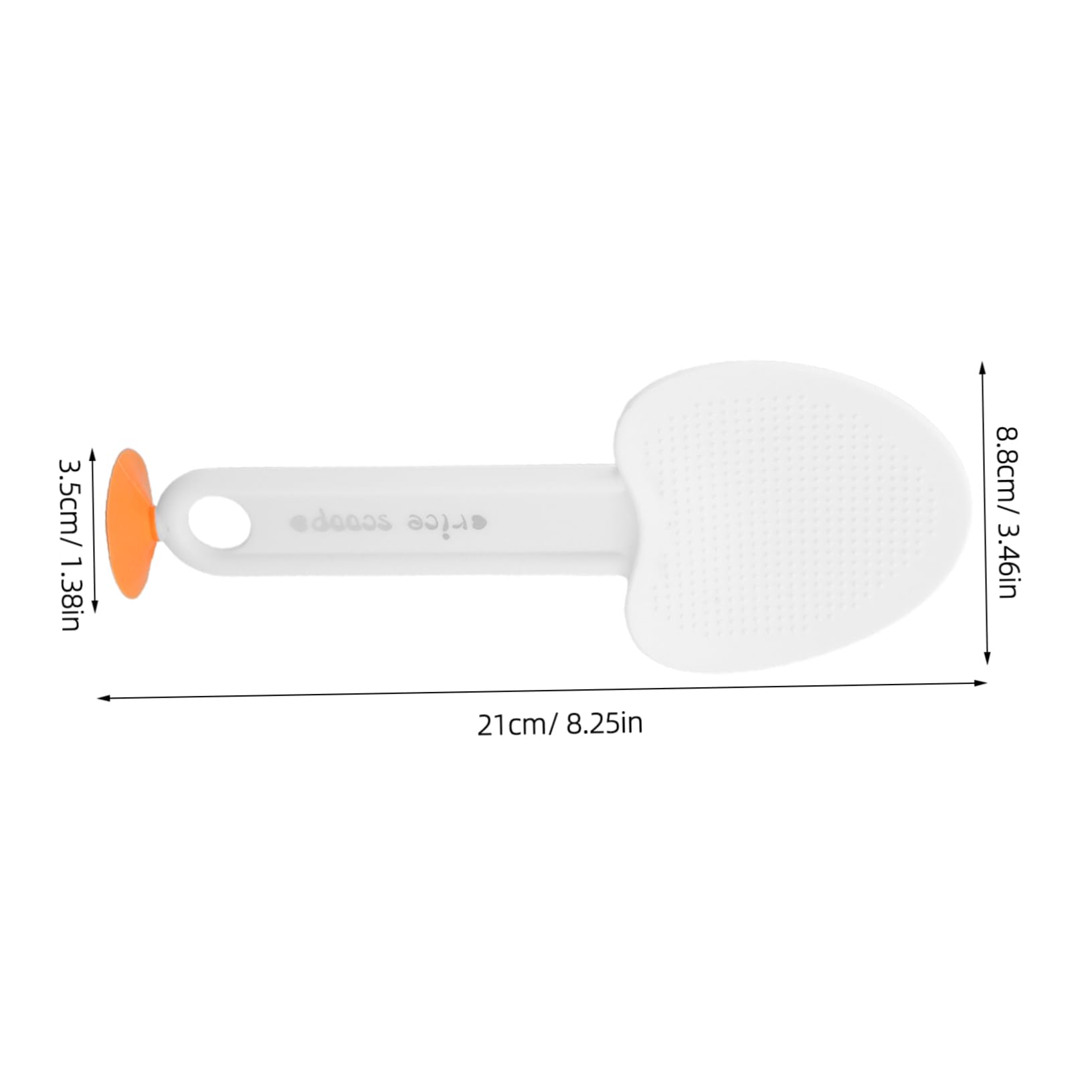 PRETYZOOM 3pcs Heart Shaped Rice Paddle Spoon Non Stick Upright Rice Spatula with Suction Cup for Easy Serving Space Saving Design for Home and Restaurant Use