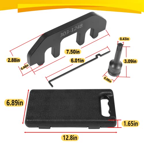 Bzumperyz 303-1248 303-1530 Camshaft Holding Tool Kit with Chain Tension Tool and RT11 Impact Torx Bit Socket Timing Chain Alignment Holder with Case for Ford Lincoln Mercury 4V Engines 3.5L 3.7L