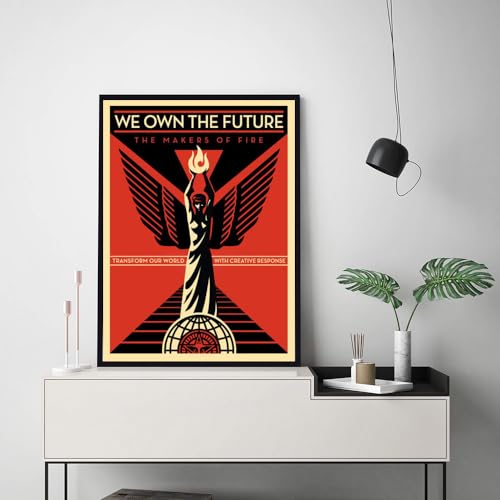 Shepard Fairey affiche pour masquer mur vide deco salon moderne 50x70