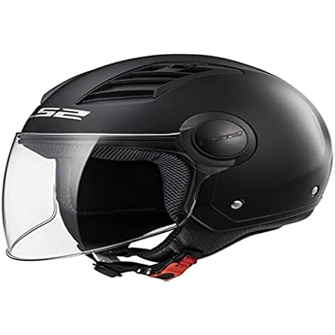 LS2 Motorcycle Helmet - Open Face OF562 - Airflow LS2 Gloss Black Long - XL Cover