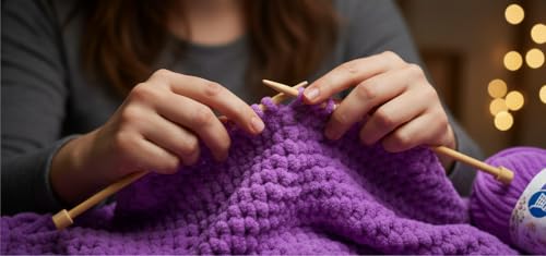 Image of ProKart Premium Blankie Wool, Plush & Cuddly, Chenille Yarn Supersoft Hand Knitting Wool Ball |Adult, Sweaters, caps, Throws, Home Furnishing, Scarves, Blankets (Light Purple, 100gms x 1 Pack)