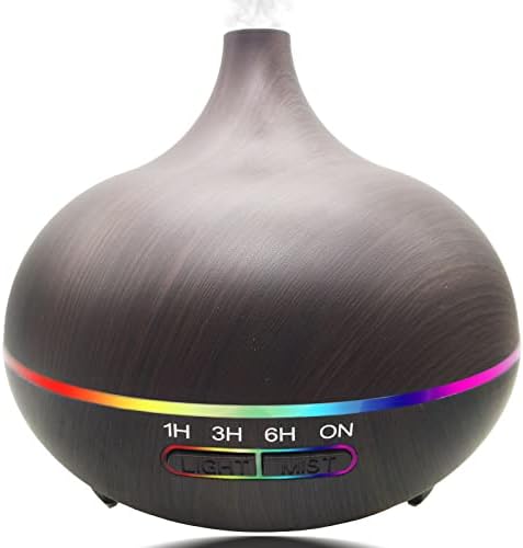 Aromatherapy Essential Oil Diffusers Large Room 550ml Aroma Diffuser for Essential Oils, Ultimate Ultra-Quiet Oil Diffuser, Ultrasonic Cool Mist Humidifier with 7 Light Colors, Timer Setting