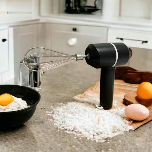Usknxiu Batidora de Mano Recargable USB, 3 Velocidades, Acero Inoxidable, Ergonómica, Portátil, Ideal para Hornear, Montar Crema y Mezclar Masa sin Esfuerzo
