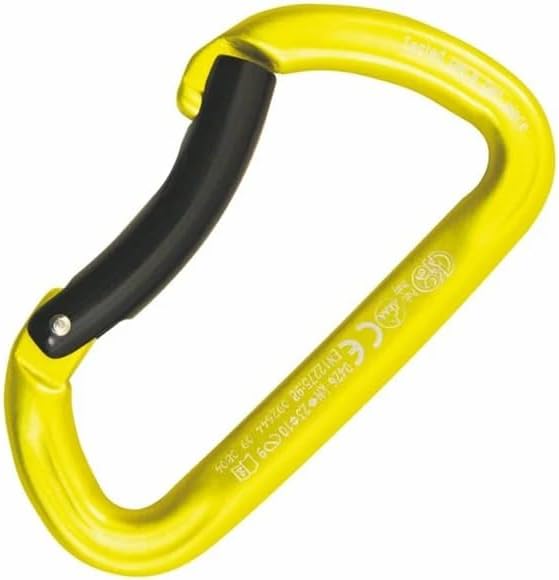 Kong Trapper Bent Gate Aluminum Carabiner, Lightweight Climbing Carabiner Clip with Keylock System, Heavy Duty Carabiner for Quickdraws, Sport Climbing, Keychain Holder & Outdoor Gear, Made in Italy