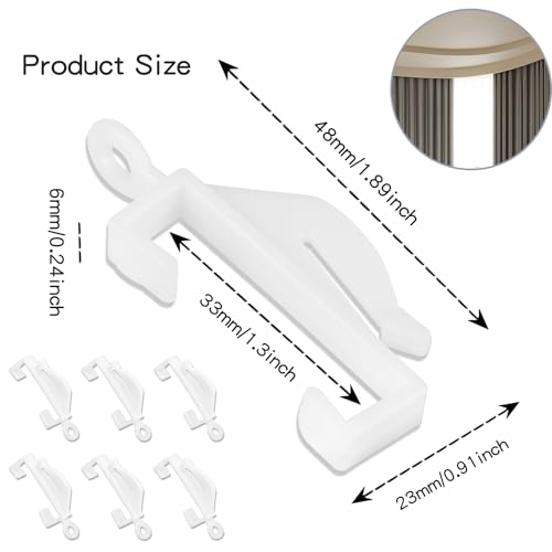 Welidoyaa 50 Pieces White Plastic Curtain Tack Hooks, Rail Gliders and Sliding Hooks for Track Window, Shower, Door - Image 2
