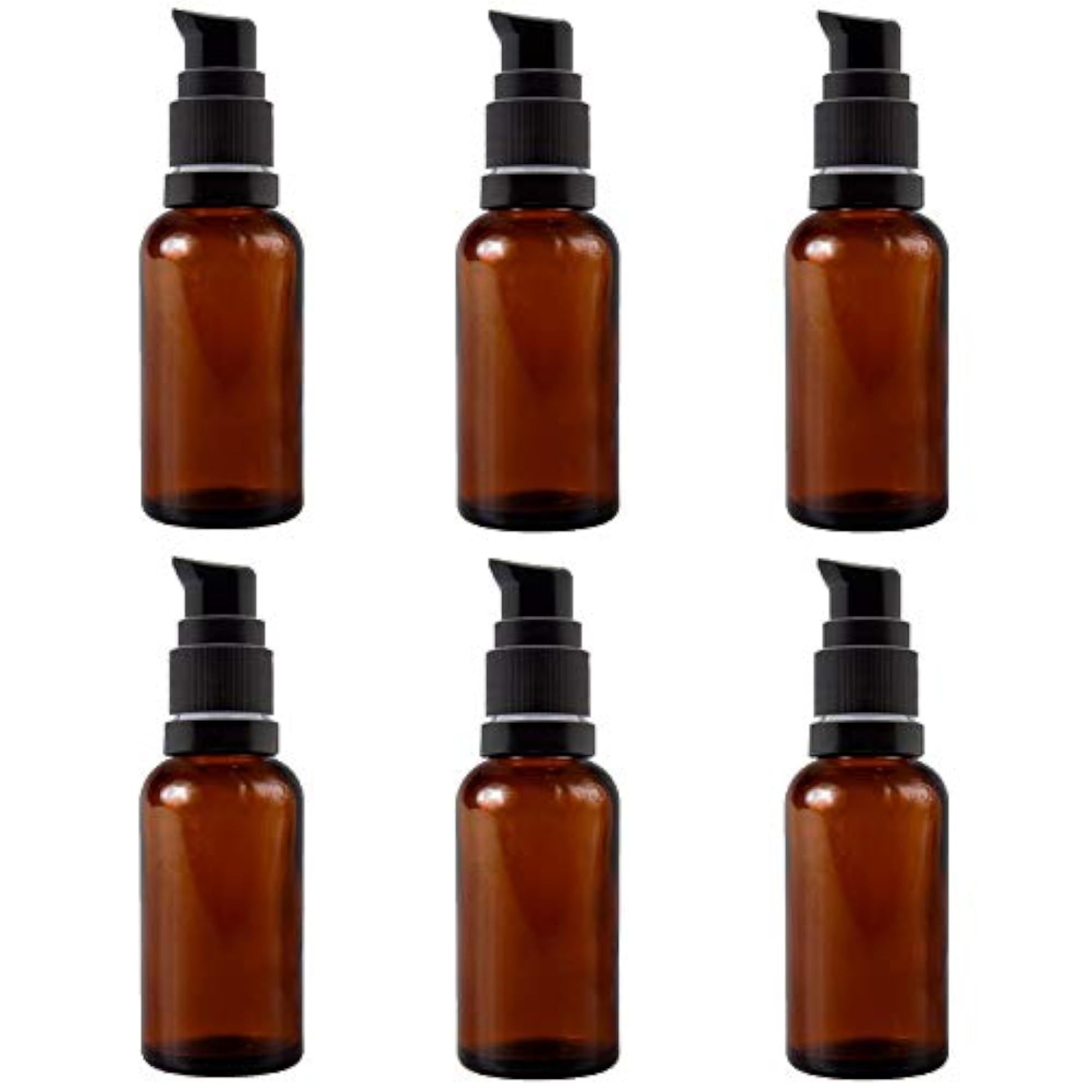 Multipurpose Amber Color Round Glass Bottle with Lotion Pump, 100 ml