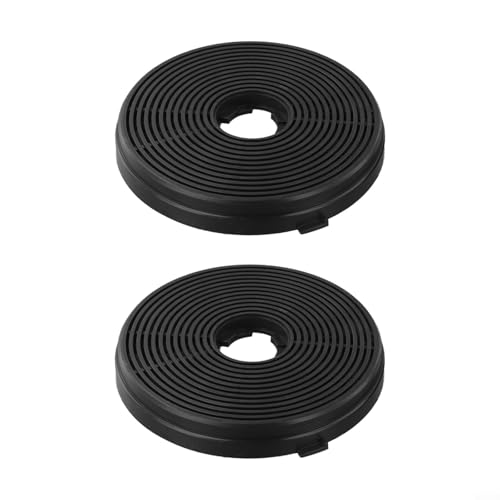 Lot de 2 filtres à charbon de rechange pour hotte de cuisine - Filtre purificateur d'air en maille pour système de ventilation de hotte aspirante - 135 mm - Noir