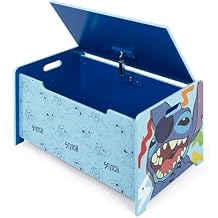 ARDITEX - Disney Stitch Wooden Chest Bench 62.5 x 40 x 37 cm Blue Ideal for Storing Toys, Clothes or Objects in a Childs Room