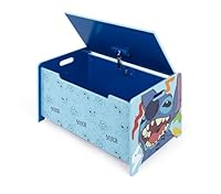 ARDITEX – Spielzeugtruhe aus Holz Stitch – 62,5x40x37 cm – Farbe Blau – Ideal zum Aufbewahren von Spielzeug, Kleidung oder Gegenständen im Kinderzimmer