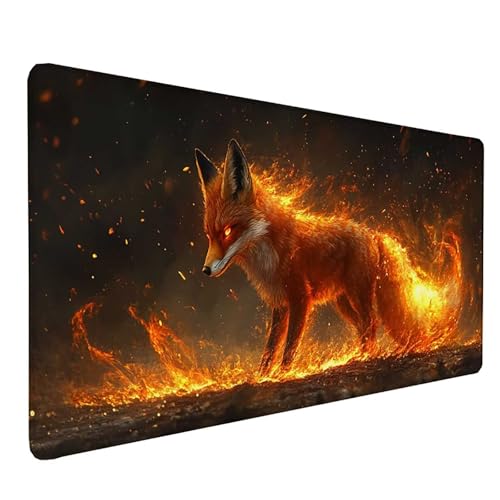 Tapis de souris XXL au design de renard, une idée de cadeau originale pour femme et setup de bureau