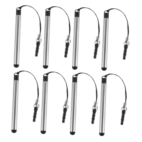 Lápices ópticos retráctiles de metal en pack de 8 unidades para pantallas táctiles de móviles