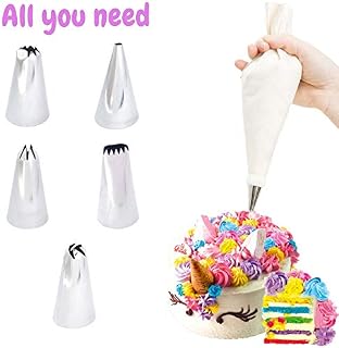 Pastry Bag 7 Piece Cake Pastry Decorating Set - Couplers w/Plastic Coated Bag