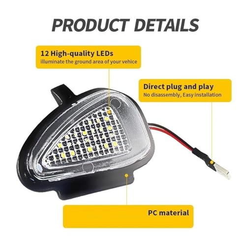 Luz debajo de espejo LED para evitar charcos al bajar del Touran y Golf 6 4