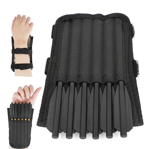 HNZMDY Mini Crossbow Bolt Quiver Oxford Crossbow Arrow Case Pistol Crossbow Bolts Holder Can Hold 6/12pack Crossbow Bolts (black holds 12pcs arrow)