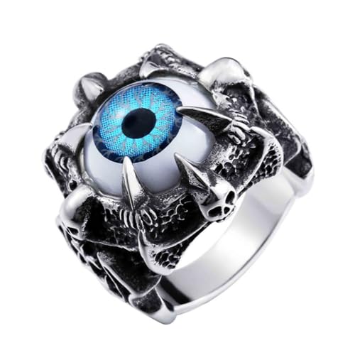 ZMY Home Blue Evil Eyeball Ring - Gothic Skull Stainless Steel Jewelry (9)