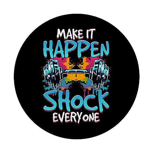 Make It Happen Shock Everyone Color Splash Dumbbell Product PopSockets Swappable PopGrip, Black - Image 3