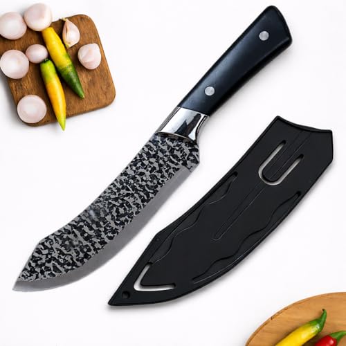 Image of Wizbiz Heavy Duty Chef Knife with Cover,High Carbon Steel Butcher Cleaver,Kitchen Chef Knives Meat,Bone,Fish and Vegetables |Professional Kitchen Cleaver for Slicing & Chopping