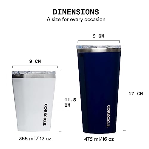Corkcicle Tumbler - Triple Insulated Stainless Steel Travel Mug with Shatterproof Lid - Spill Proof, Reusable, BPA-Free, Dishwasher Safe - Gloss Midnight Navy, 475ml/16oz - Image 3