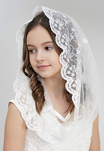 Lace Headcovering for Girls Church Mantilla Veils for Girl Lace Head Cover V873