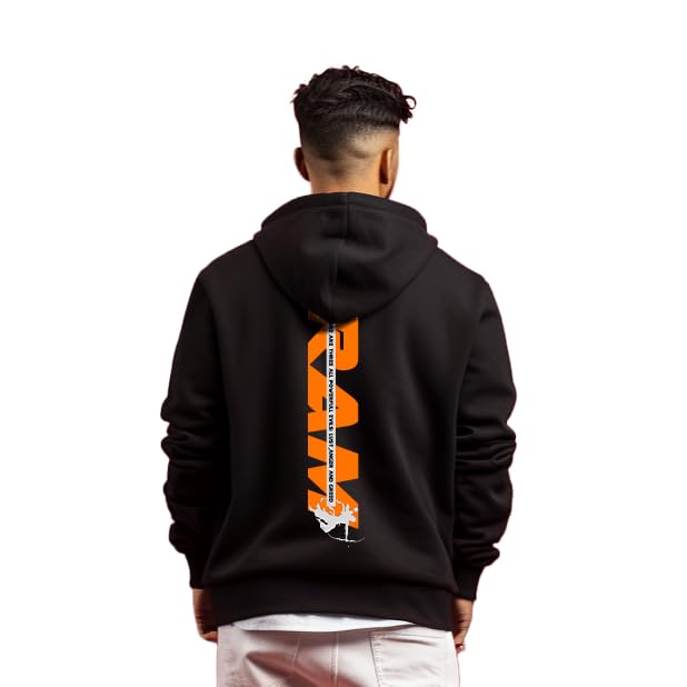 prabhu bhakti Men's Shree Ram Sanatni Printed Black Hoodie | Pullover Full Sleeve Hoodies Full for Men-picture-12