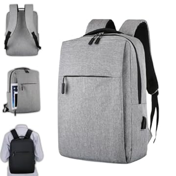 Mochila Executiva Impermeável Unissex com Porta USB Para Notebook - Cor Cinza, Leve, Espaçosa e Confortável | Ideal para Trabalho, Viagens e Estudo | Marca Izal®